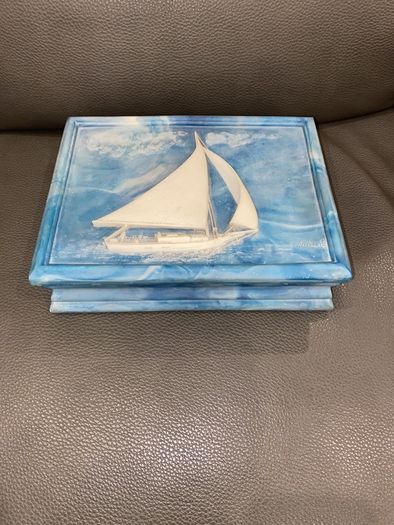 Incolay Stone Trinket /Jewellery Box