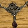 Vintage Solid Sterling Silver Necklace with Marcasite and Amethyst Image 2