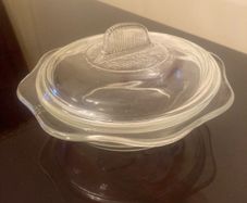 Vintage Glass Sugar Bowl/Butter Dish with Lid
