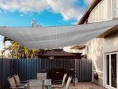 Sun Shade Sail Waterproof Rectangle Canopy,PES Polyester 95% UV Block Shade Cover Sunscreen Awning with Free Rope for Patio Party Backyard Lawn Garden Outdoor Activities (4x6m, Grey)