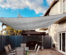 Sun Shade Sail Waterproof Rectangle Canopy,PES Polyester 95% UV Block Shade Cover Sunscreen Awning with Free Rope for Patio Party Backyard Lawn Garden Outdoor Activities (4x6m, Grey)