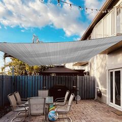 Sun Shade Sail Waterproof Rectangle Canopy,PES Polyester 95% UV Block Shade Cover Sunscreen Awning with Free Rope for Patio Party Backyard Lawn Garden Outdoor Activities (4x6m, Grey)