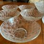 vintage French glass serving desert bowl and side bowls Image 6