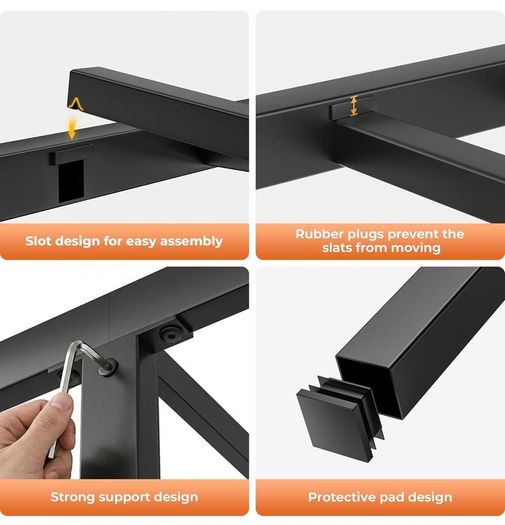 3ft Single Bed Frame, Single Bed with Heavy Duty Metal Slats Support Under-Bed Storage, Noise Free, Easy Assembly, No Box Spring Needed