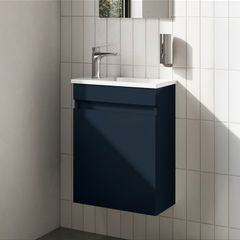 Small Navy vanity and white sink (new)