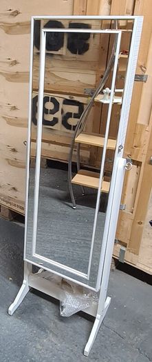 Elegant Free-Standing Jewellery Cabinet with Full-Length Mirror