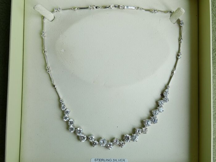 Fields Sterling Silver 925 Cubic Zirconia Necklet l16" 20,93g