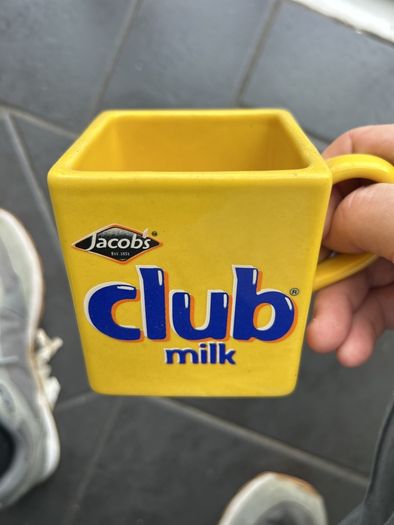 Vintage Cadbury's Club Milk Square Mug 1980s Retro Promo Cup