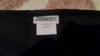 Subway authentic black waist apron