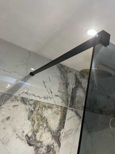 Ex Display Tinted Series 900 black Wet room shower panel