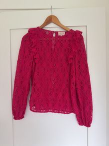 Sezane hot pink blouse