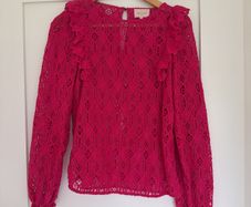 Sezane hot pink blouse