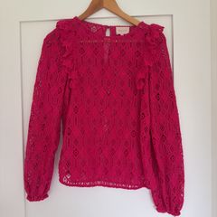 Sezane hot pink blouse