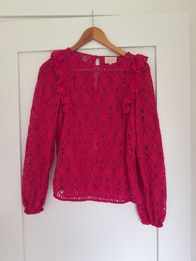 Sezane hot pink blouse