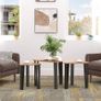 3 PCs Stackable Coffee Table Set Accent Furniture MDF Steel Frame Walnut (FREE POSTAGE) Image 10