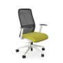 NV High Back Swivel Mesh Chair Lime White Frame with adjustable arms Image 5