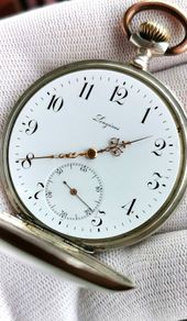 Silver Longines Pocket Watch 5 Grand Prix Paris 1900