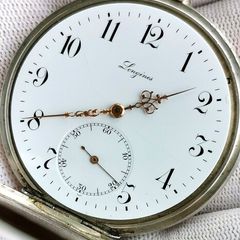 Silver Longines Pocket Watch 5 Grand Prix Paris 1900