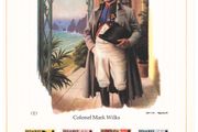 1982 Isle of Man Limited Edition Lithographed Print measuring 333mm X 257mm showing 150th Anniversary of Colonel Mark Wilks (1760-1831) Commemorative Stamp with First Day of Issue Cancel