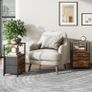 Bedside Table with Charging Station, Side Table with 2 USB Ports and Outlets, Nightstand with Cloth Drawer Image 7