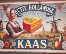 Vintage Style  Metal Sign. Dutch cheese advertisement.