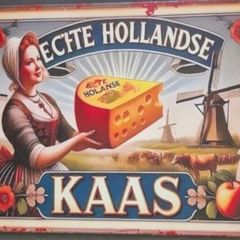 Vintage Style  Metal Sign. Dutch cheese advertisement.