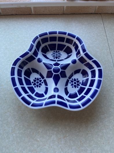 Sargadelos Fine Porcelain 3 section SauceDish
