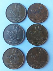 6 x 1d penny's 1963 / 64 / 65 / /66 / 67 / 68