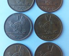 6 x 1d penny's 1963 / 64 / 65 / /66 / 67 / 68