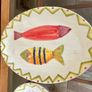 Modern Italian Serving Plates X 2 Hand Painted Stylised Fish Decor Ceramiche Alfa Image 5