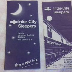 1970s Inter city sleeper timetables ( FREEPOST )