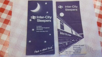 1970s Inter city sleeper timetables ( FREEPOST )