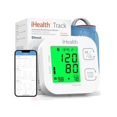 iHealth Track Smart Upper Arm Blood Pressure Monitor with Wide Range Cuff That fits Standard to Large Adult Arms, Bluetooth Compatible for iOS & Android Devices