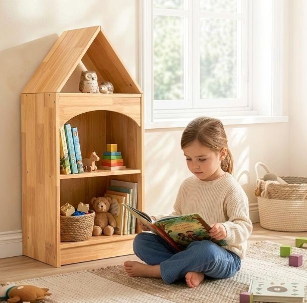 3-Tier Corner Cabinet for Toy Storage  15mm Rubberwood, Rounded Edges, Kid Reachable Height, Suitable for Kids Room, Playroom, Nursery, Classroom etc.