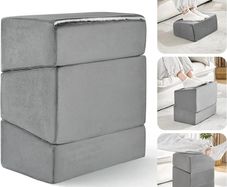 Foot Rest for Under Desk at Work, Adjustable Footrest for Office Chair & Gaming Chair,Ergonomic Footrest Pillow Desk Foot Stool with Washable Cover for Home, Airplane, Travel (Gray)