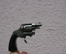 Vintage Miniature Toy Diecast Metal & Plastic Revolver Pistol