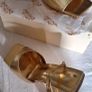 Public Desire Gold Block Heel Sandles. Image 2