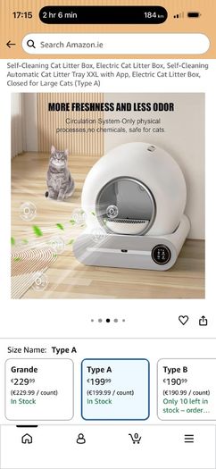Self cleaning automatic cat litter (XXL),WiFi connection,app control