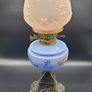 Antique Victorian Oil Lamp cast iron base 19th century Image 3