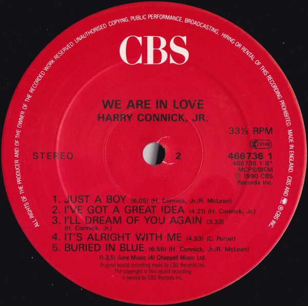 Harry Connick JR We Are In Love Vinyl album Jazz Easy Listening