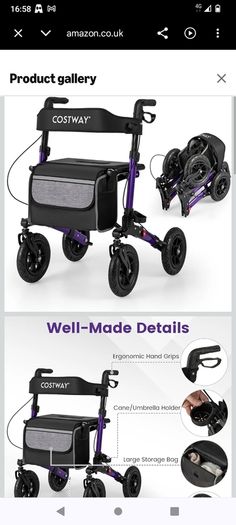 Postage Costway 2 in 1 rollator walker