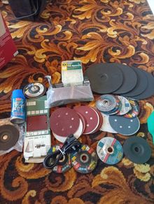DIY Tool Accessories Job Lot . Sanding Discs, Grinder Wheels & Tiling Spacers + Tub
