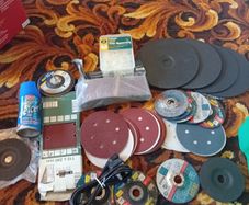 DIY Tool Accessories Job Lot . Sanding Discs, Grinder Wheels & Tiling Spacers + Tub