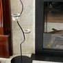 Black metal two glass tea light candle holder Image 2