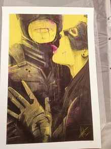 Batman Catwoman Limited Edition Giclee print by Marie Bergeron