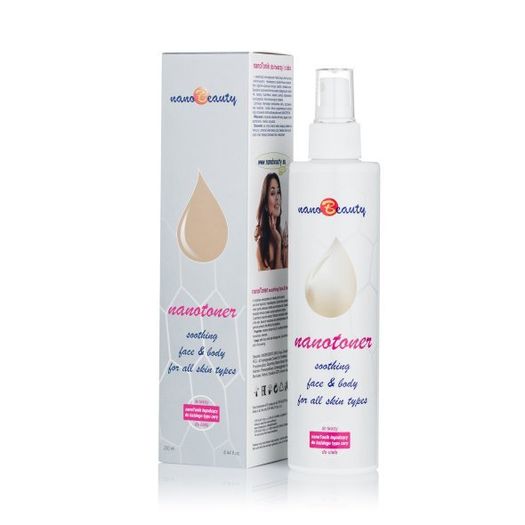 NanoBeauty nano Toner - soothing face & body toner Face Lift Facial Toner Multi-Active Hipoalergic alcohol-free preparation for skin that feels cleaned, toned and refreshed 250ml