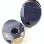 Pair of large, heavy studio pottery vases, rich purple/blue Image 3