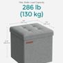 Set of 2, Storage Bench, Footrest, Bed End Stool, for Living Room, Bedroom, 30 x 30 x 30 cm, Light Grey Image 3