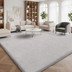 Modern Rugs Living Room Non-Slip Carpet, 120x160 cm, Grey  Extra Soft Machine Washable, Non-Shedding Area Rugs, Thick Memory Foam Backing, Home Decor for Bedroom, Nursery, Office