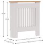 White Small Modern Shaker Style Vertical Slat Design For Optimal Heat Circulation - H83.3xW78xD19cm - Painted MDF Cabinet with Wood Top Shelf Image 5